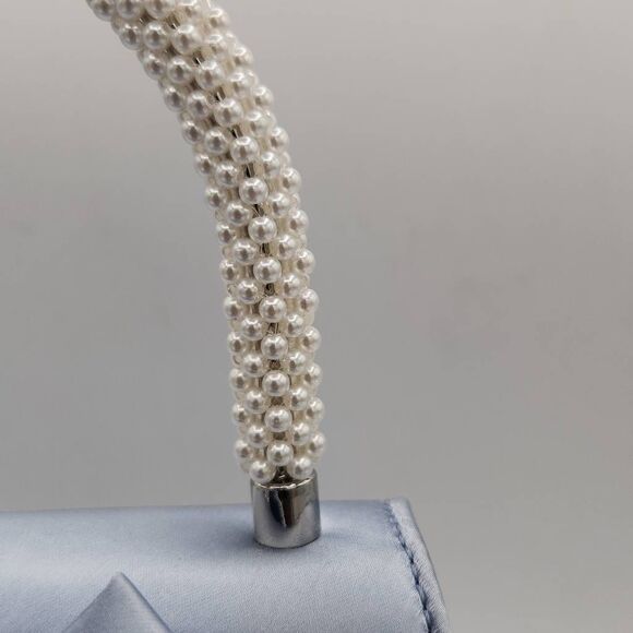 NWOT Steve Madden Cossette Blue Mini Handbag Bow Dustbag Crystal Embellished - Picture 2 of 11